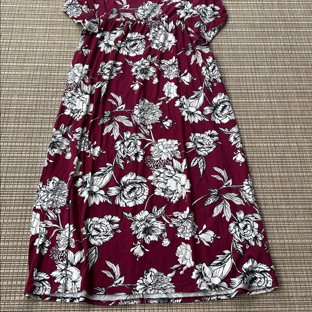 Emerald Boutique Floral Maxi Dress, Size 1X - Picture 3 of 8